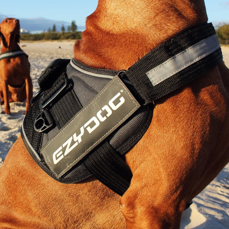 EzyDog Convert Dog Harness â€“ Trail-Ready Rugged Harness for Walking, Hiking & Outdoors with Reflective Piping, Badge Attachment Points, Traffic Handle, & Comfort Lining (X-Large, Charcoal) - Image 4